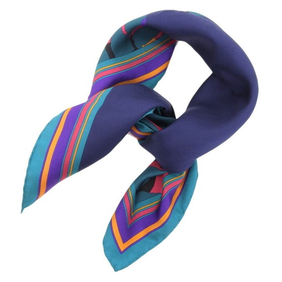 Louis Vuitton LOUIS VUITTON scarf silk navy giraffe motif - Picture 3 of 6